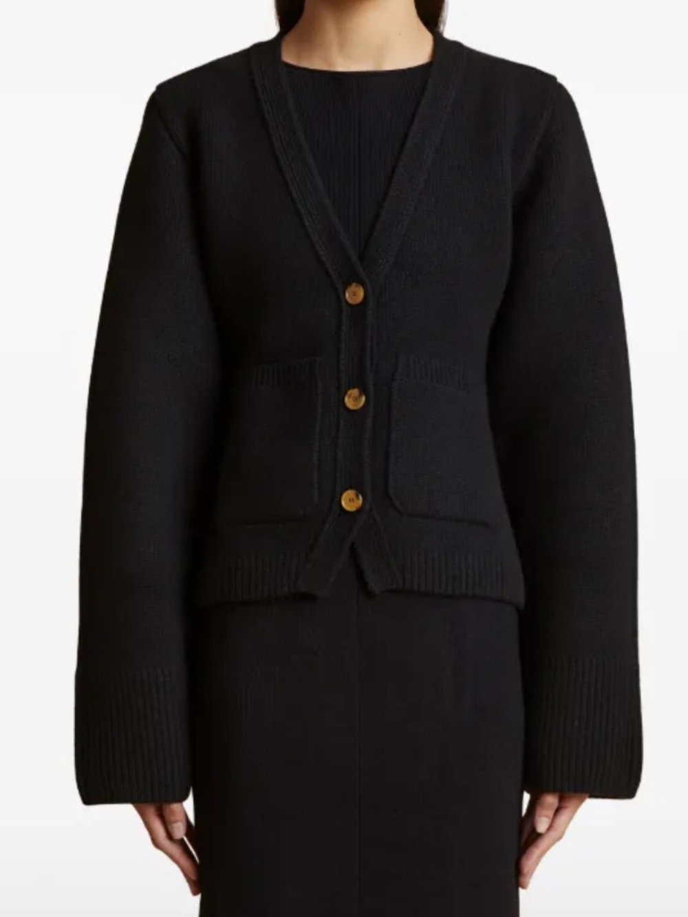 KHAITE Scarlet Cardigan in Black